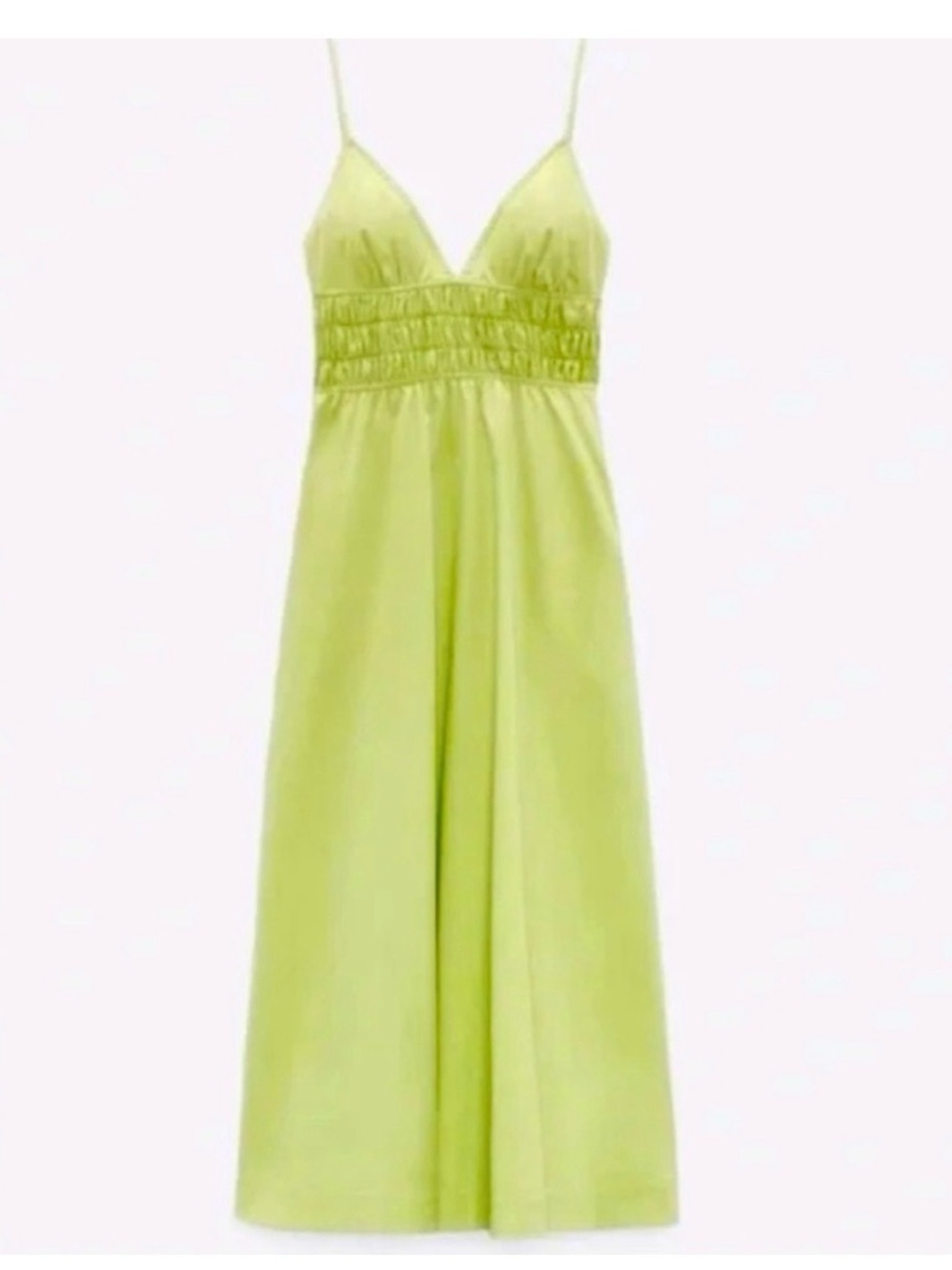 Zara Lime Green Spaghetti Strap Dress